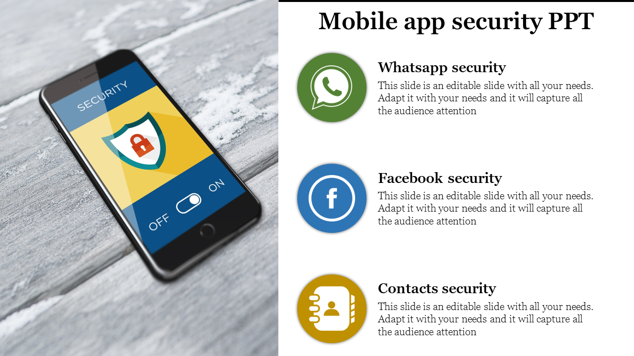 mobile app security powerpoint presentation-Mobile app security PPT template